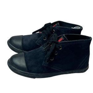 Prada Kids Navy Suede Leather High-Top Sneakers Boots Lace-Up Size EUR 29